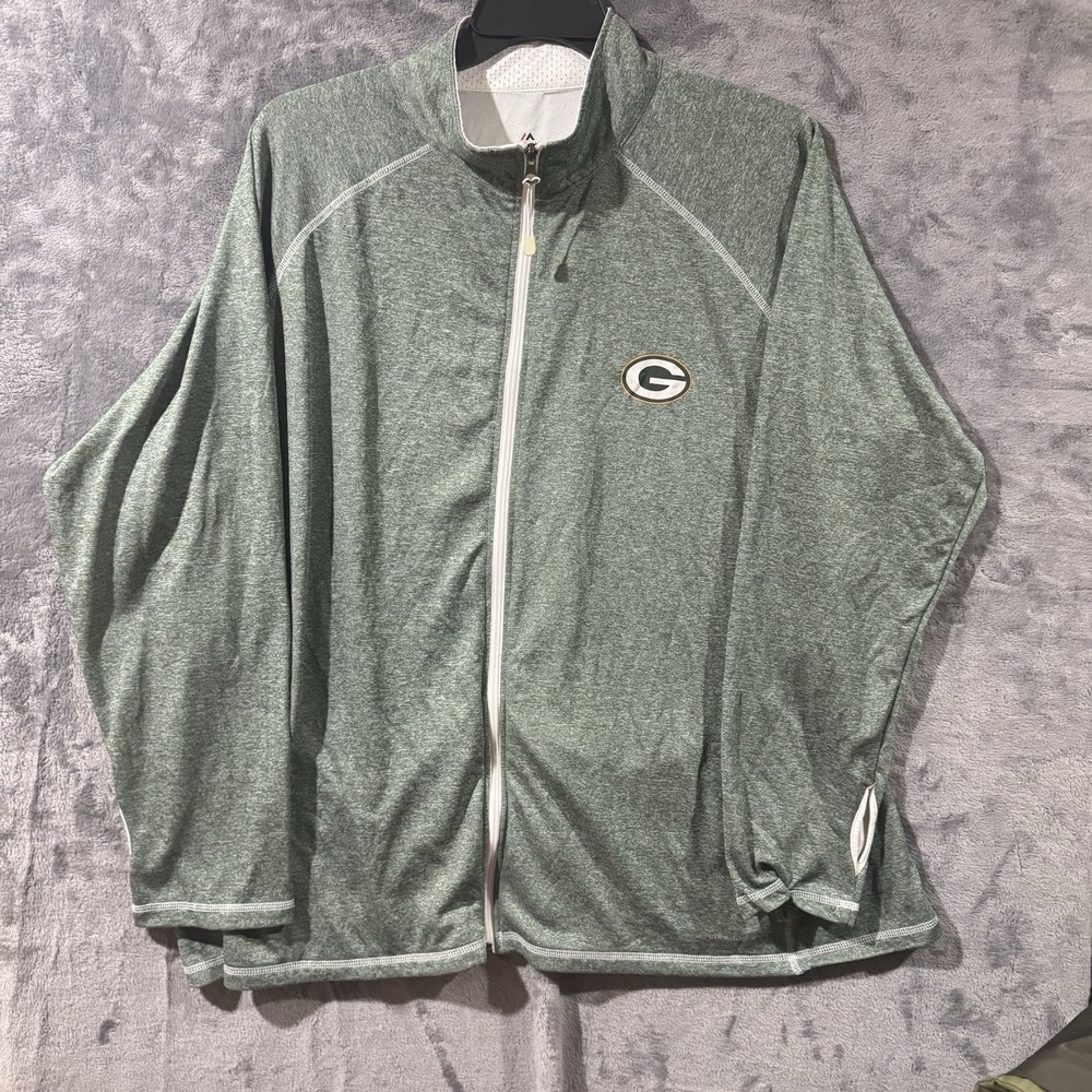 Majestic Green Bay Packers Therma Thumbholes Full Zip Jacket Women's Size 2X